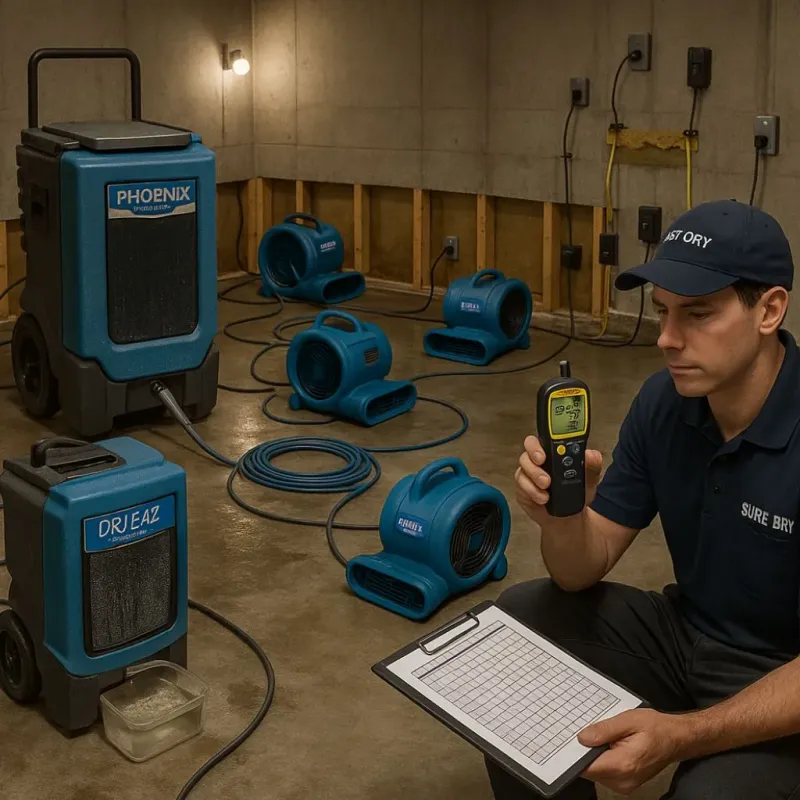 Structural Drying and Dehumidification process in Johnson City, TN